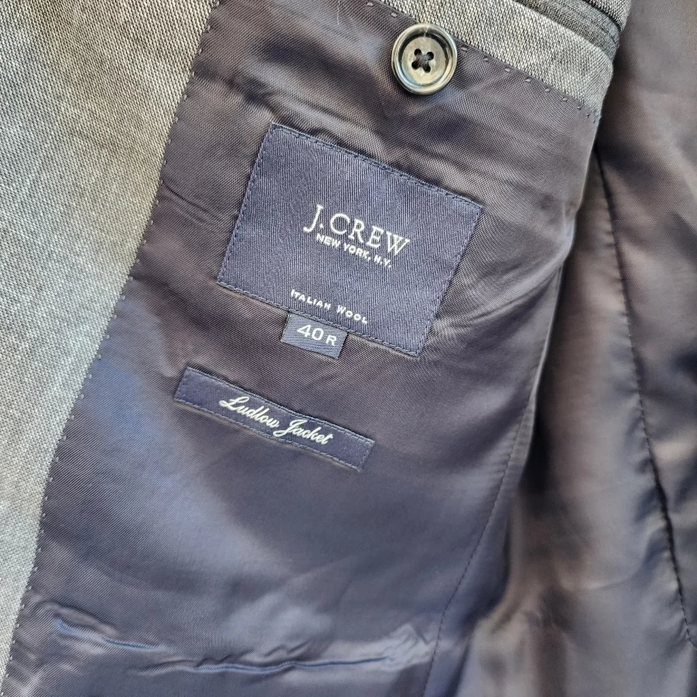 J Crew Ludlow Jacket Silver Grey Blazer Men's Size 40R